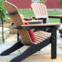 Comfo Back Adirondack Chair - Antique Mahogany on Black