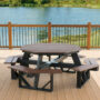 Octagon Picnic Table - Chocolate Brown on Black